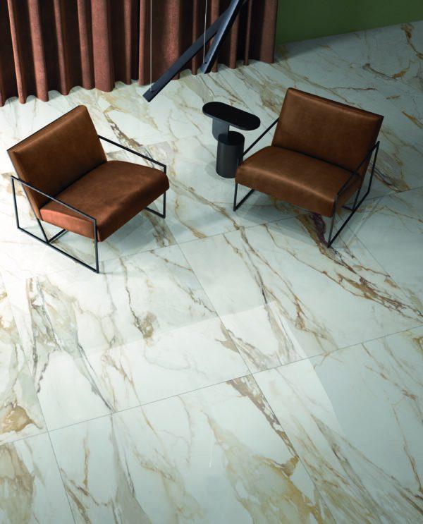 Evo Calacatta Black Porcelain Tiles